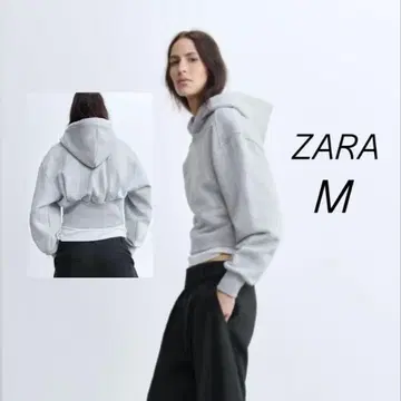 플리츠 후드 부착 스웨트 셔츠 ZARA