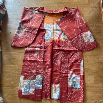 새상품급. 다이쇼 로망. 명선 겉옷 끈 포함 긴 겉옷