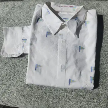 Papas 화이트 긴팔 셔츠 삼각형 프린트