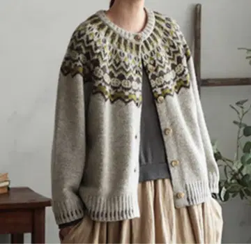 soulberry 소울베리 노르딕 니트 가디건 루즈핏