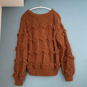 도트 앤 스트라이프 팝콘 편직 니트