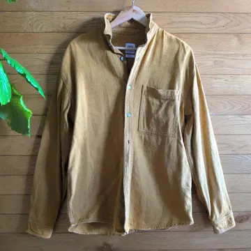 자라 ZARA 남성용 긴팔 셔츠 머스타드 겉옷 가슴 포켓 가을/겨울 M