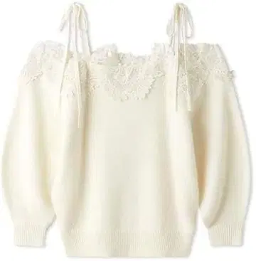 snidel 레이스 트리밍 오프숄더 풀오버