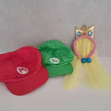 마리오 루이지 피치 모자 세트