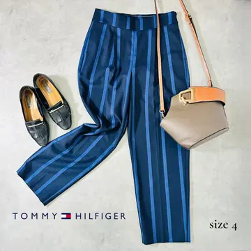 TOMMY HILFIGER 스트라이프 테이퍼드 팬츠 네이비 4 ( S )