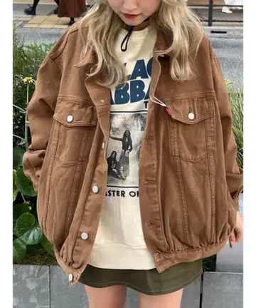 jouetie 브라운 루즈 데님 자켓