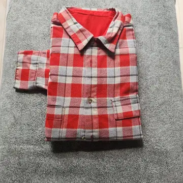 Papais 빨간색과 그레이 체크 플란넬 셔츠