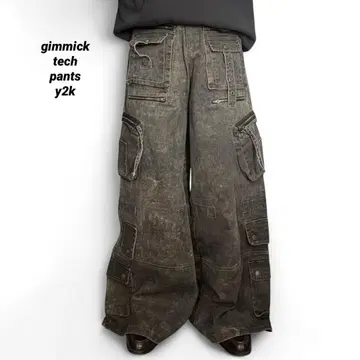아카이브 기믹 카고 와이드 팬츠 y2k