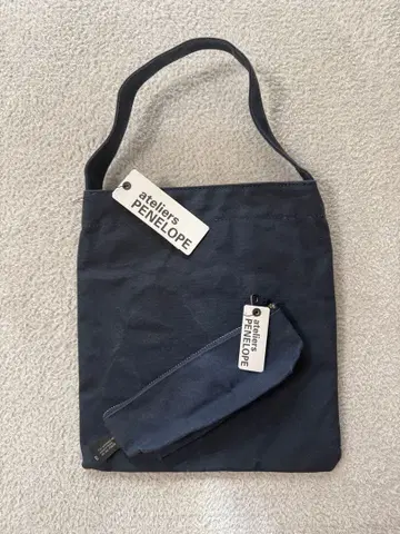 ateliers PENELOPE 네이비 토트백과 펜 케이스 세트