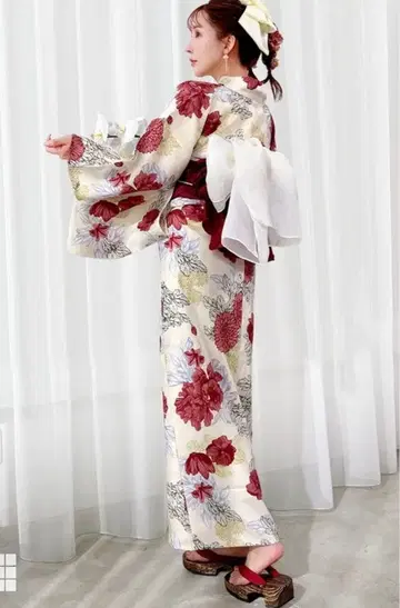 꽃무늬 유카타 오비 세트