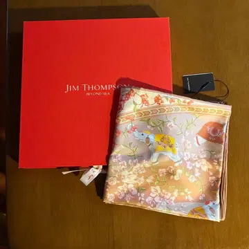 Jim Thompson 짐 톰슨 타이 실크 스카프 대형 핑크 계열