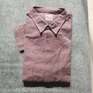 PAPASWORLD TOUR 빨강과 파랑 체크 긴팔 셔츠