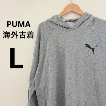 PUMA 그레이 후드티 L 해외 구제 의류 남성용 상의 긴팔