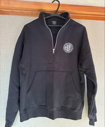 HUF 하프 지퍼 후드티 블랙 M