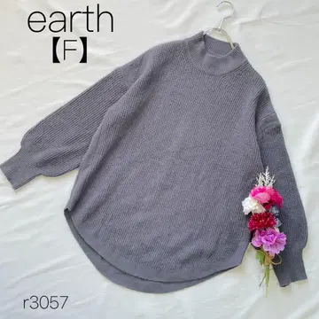 어스 뮤직 앤 이콜로지 밑단 라운드 니트 풀오버 하이넥