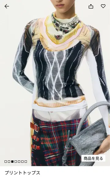 h&m 글렌 마틴스 프린트 상의 xs