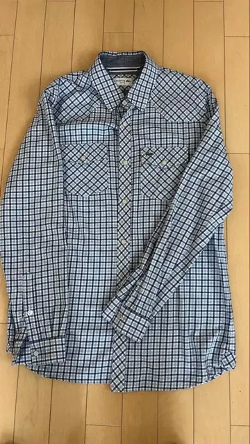 LACOSTE 슬림핏 체크 셔츠