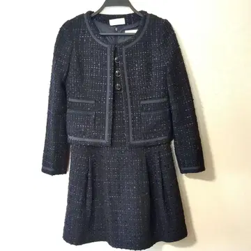 짙은 네이비 트위드 세레모니 수트