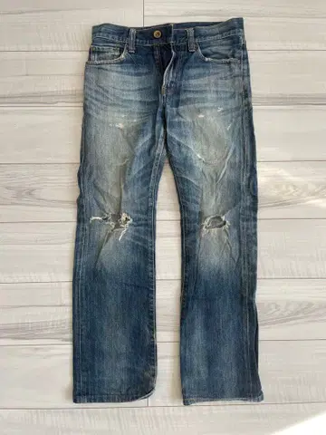 유니클로 데미지 가공 스트레이트 청바지 32