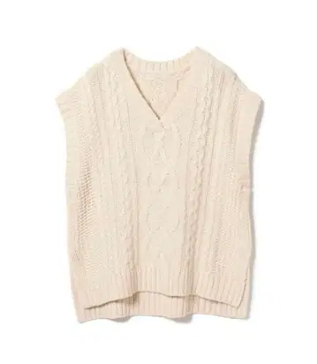 B:MING by BEAMS 아란 니트 베스트 화이트