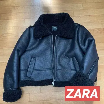 [ 새상품급 ] ZARA 페이크 무스탕 보아 가죽 자켓