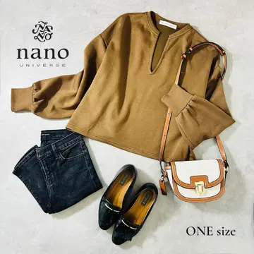 나노 유니버스 볼륨 슬리브 풀오버 브라운 M~L