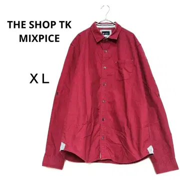 TK MIXPICE XL 와인 레드 긴팔 셔츠 면 100% 탄력감 원단