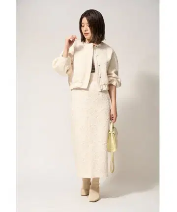 Fray I.D 자카드 퍼프 슬리브 블루종 FWFJ231025 여성용