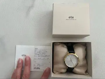 ete 심플 손목시계 화이트/골드