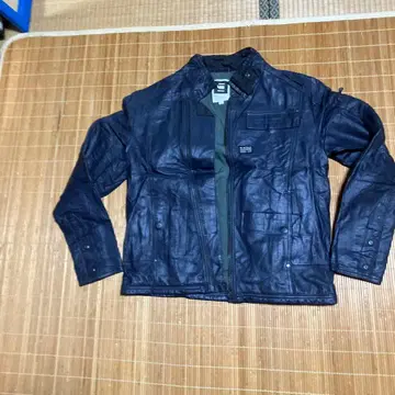 G-STAR RAW 네이비 가죽 자켓