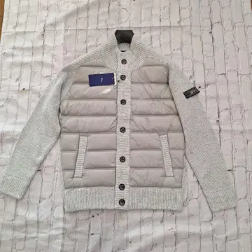 G-STAGE 라이트 그레이 다운 자켓 니트 콤비 다운 90% 페더