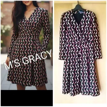 M'S GRACY 엠즈 그레이시 하이힐 패턴 카슈쿨 원피스