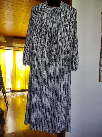 쿠 드 샹스 지오메트릭 패턴 플레어 원피스 36/s