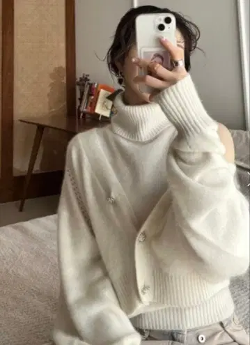 LILY BROWN 드롭 숄더 니트 가디건 세트