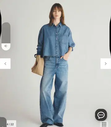 [ UNFILO DENIM LIGHT ] 크롭 셔츠