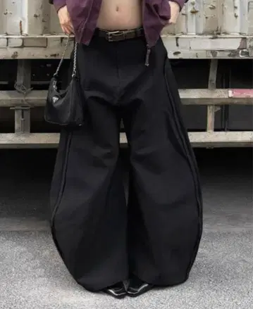 Atomicboom 블랙 와이드 팬츠