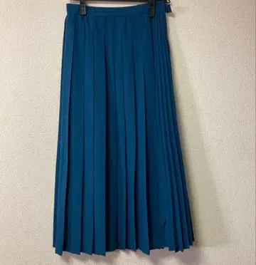 터콰이즈 플리츠 스커트