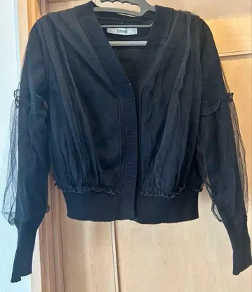 furfur 블랙 튤 가디건