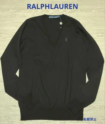 미사용 택 포함 랄프 로렌 울 V넥 스웨터 S 블랙