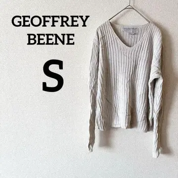 GEOFFREY BEENE [ S ] 리브 V넥 스웨터 긴팔 겨울