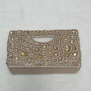비즈 자수 베이지 파티백 클러치백 핸드백 결혼식