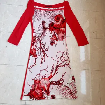 roberto cavalli 해양 생물 프린트 원피스