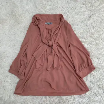 Viaggio Blu 비아지오 블루 보타이 블라우스 핑크 브라운