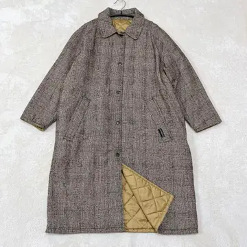 라벤햄 리버서블 퀼팅 체크 무늬 롱 코트