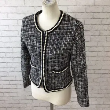 10.30 h559 스피카 펄 장식 자켓 M 숏 기장