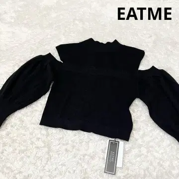 EATME 오프숄더 숏 기장 니트 블랙