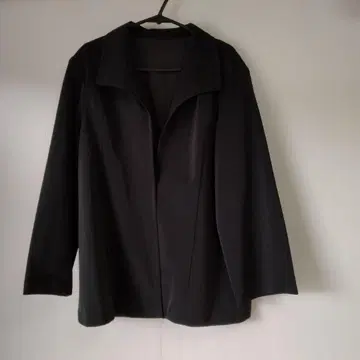 블랙 자켓 노카라 긴팔 핸드메이드