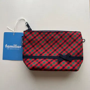 familiar 체크 무늬 파우치 리본 포함