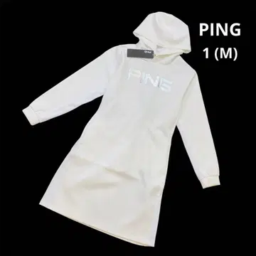 [ 새상품 ] PING 긴팔 원피스 화이트 M 골프 후드 부착