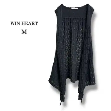 [ WIN HEART ] 시스루 니트 슬리브리스 가디건 겉옷 베스트